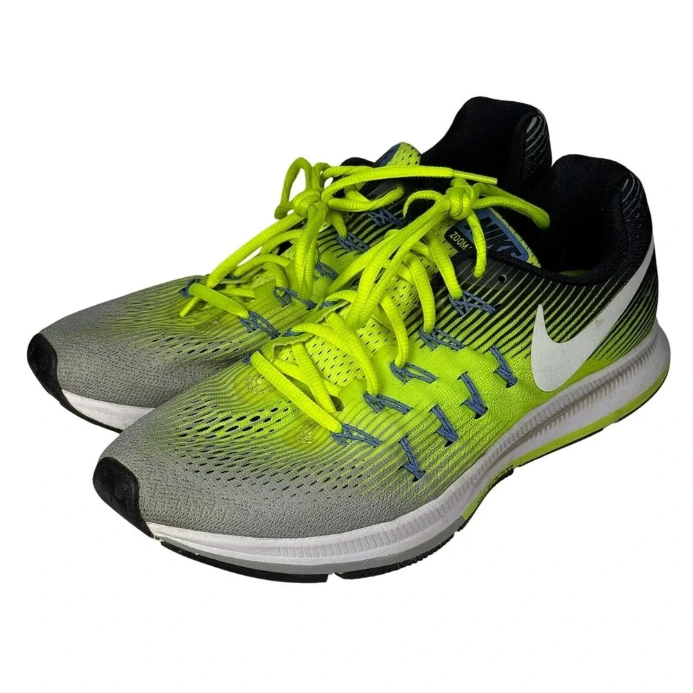 Nike Air Zoom Pegasus 33 Womens 11 Volt Black Running Shoes Mesh 831356-007